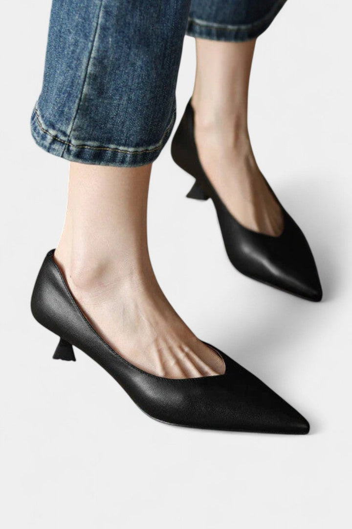 Gerda Mary Janes à Bout Aiguisé et Talon Bas Évasé
