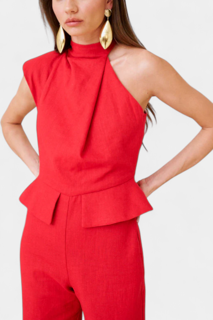 Nerida Combinaison Asymétrique en Lin et Coton