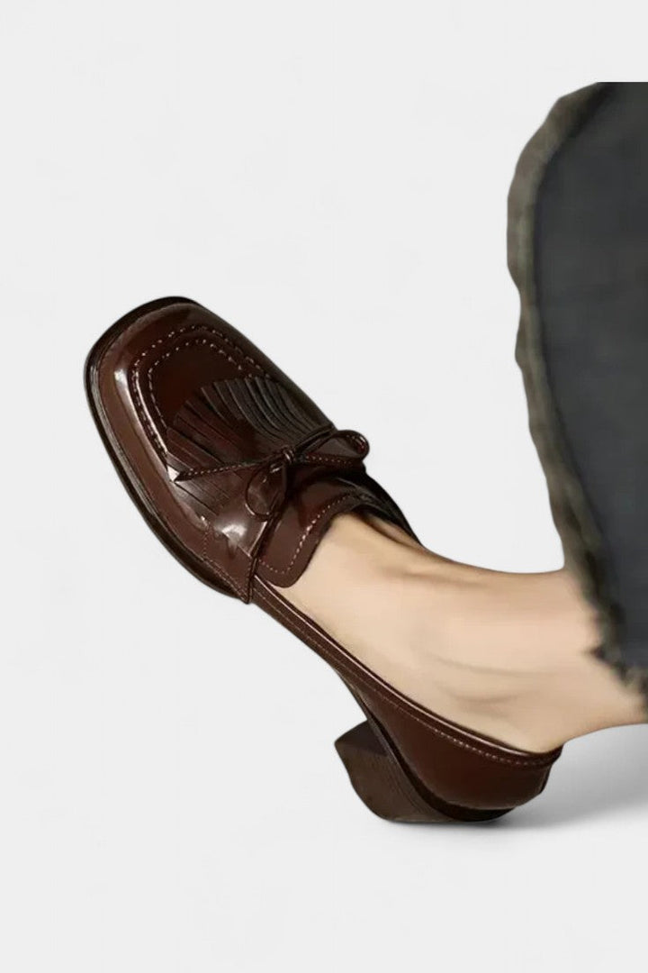 Dorothy Mary Janes à Franges et Talon Bloc Élégant