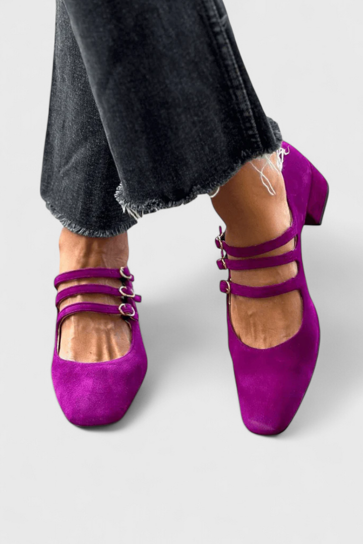 Evdokia Talons à Sangles Multiples et Bout Carré