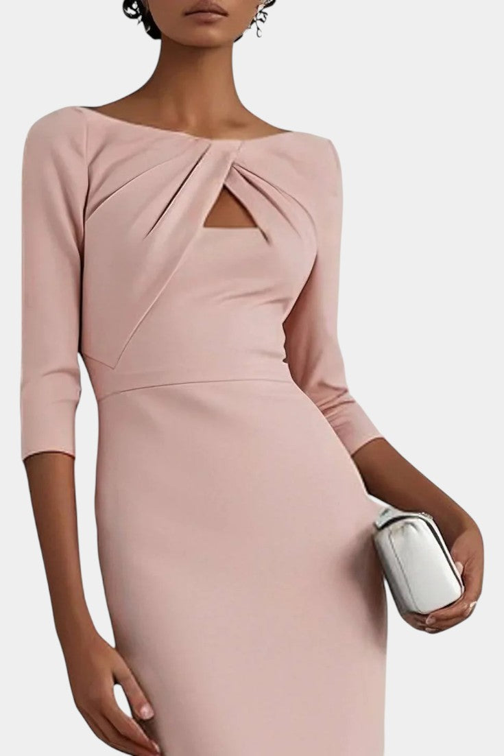 Aquilée Robe Crayon Élégante à Col Bateau