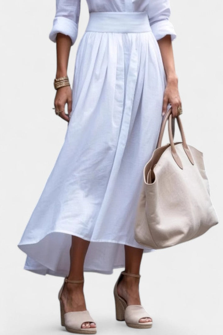 Yésica Robe Chemise Fluide à Taille Marquée