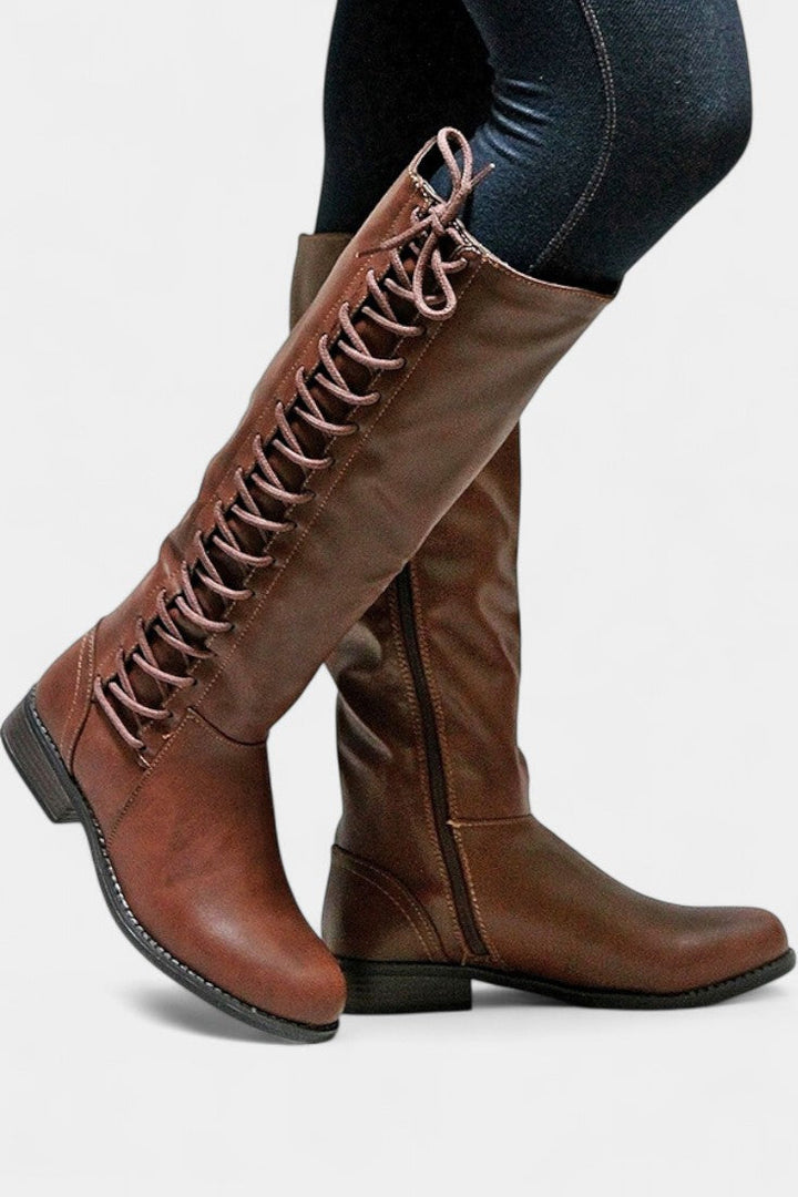 Minvera Bottes Hautes à Semelle Rembourrée et Design Polyvalent