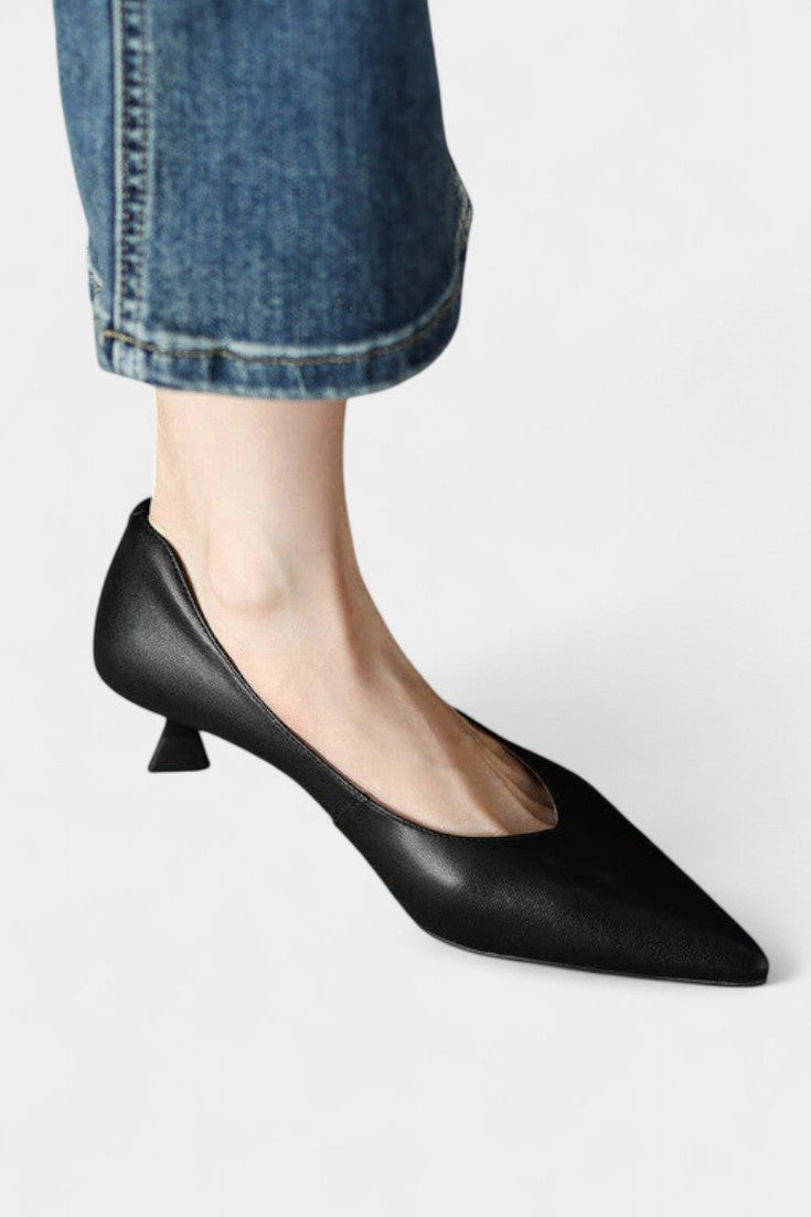 Gerda Mary Janes à Bout Aiguisé et Talon Bas Évasé