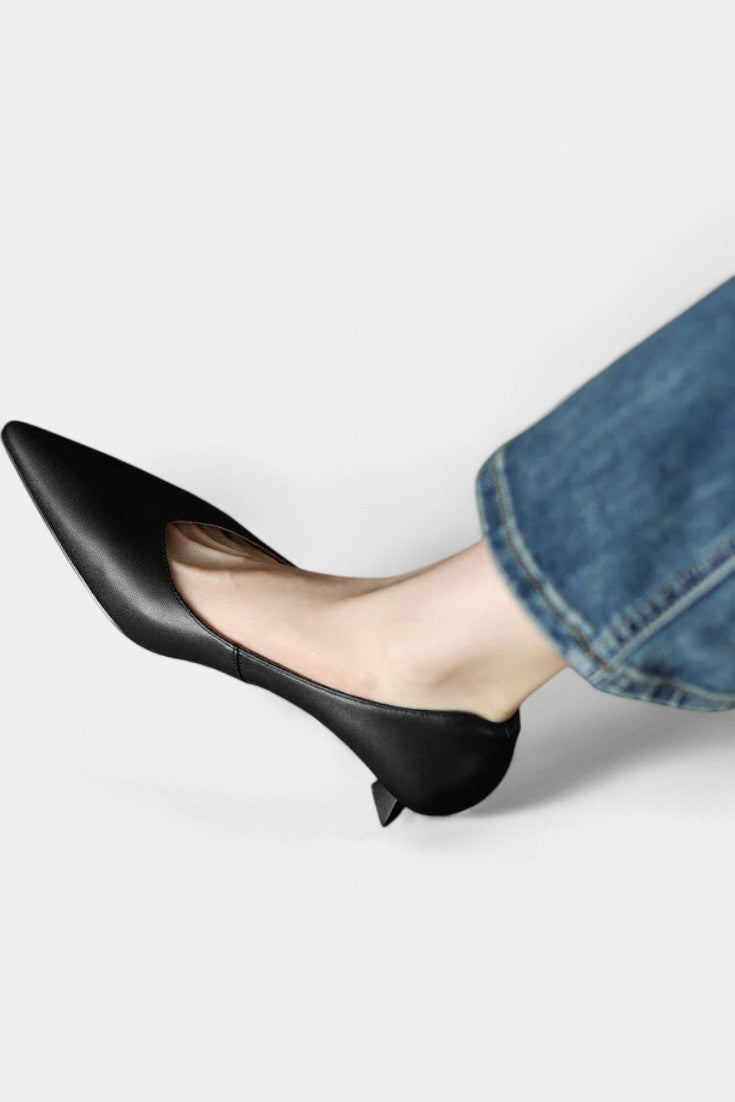 Gerda Mary Janes à Bout Aiguisé et Talon Bas Évasé