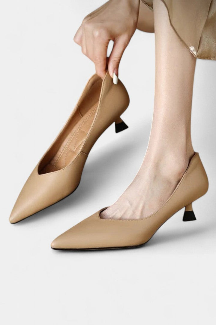 Gerda Mary Janes à Bout Aiguisé et Talon Bas Évasé