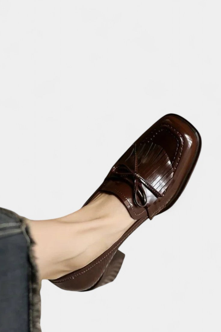 Dorothy Mary Janes à Franges et Talon Bloc Élégant