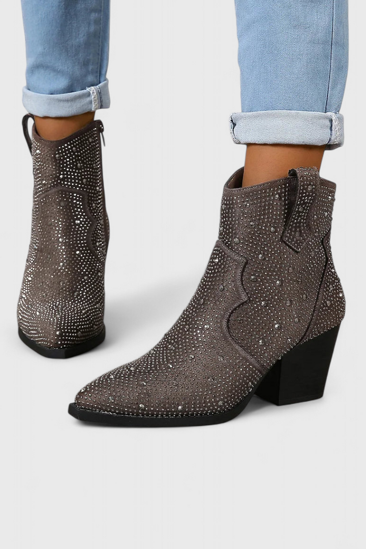 Berenice Bottes Patchwork à Fermeture Éclair et Semelle Robuste