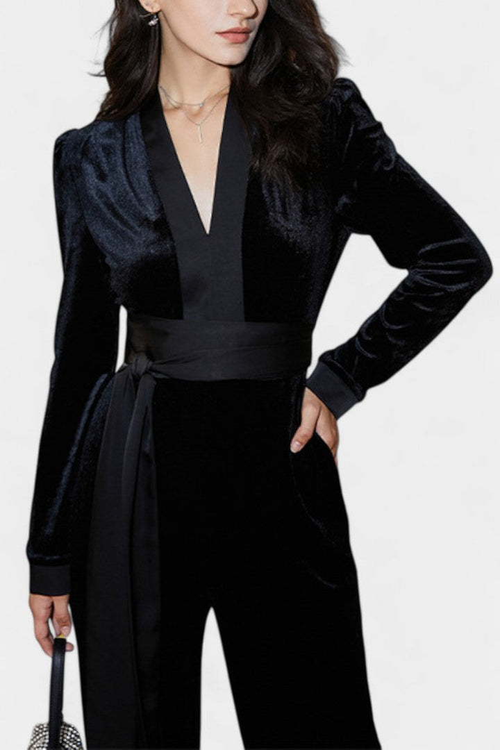 Henrietta Combinaison Élégante à Taille Haute et Jambe Large