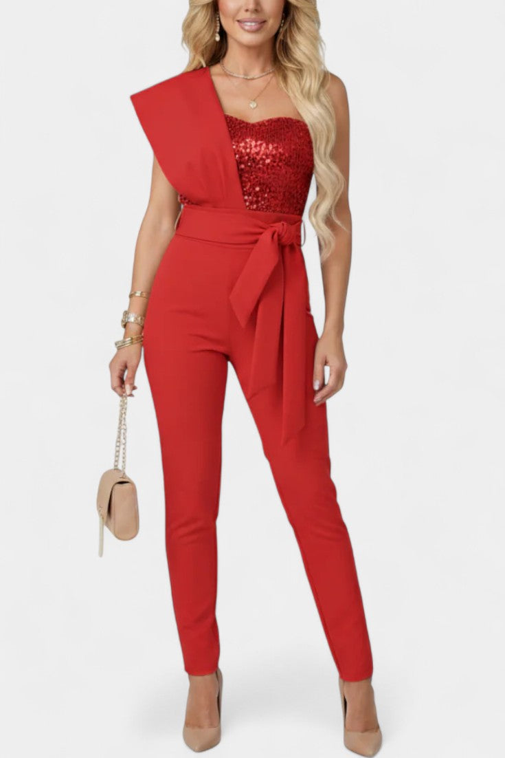 Layla Combinaison Asymétrique à Paillettes