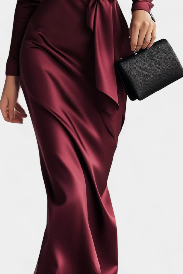 Mariva Robe Portefeuille Satinée Élégante avec Ceinture