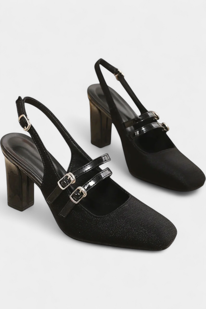 Orlanda Talons Satinés avec Brides Fines et Sangle Cheville