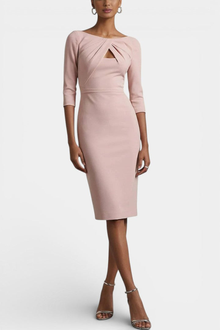 Aquilée Robe Crayon Élégante à Col Bateau