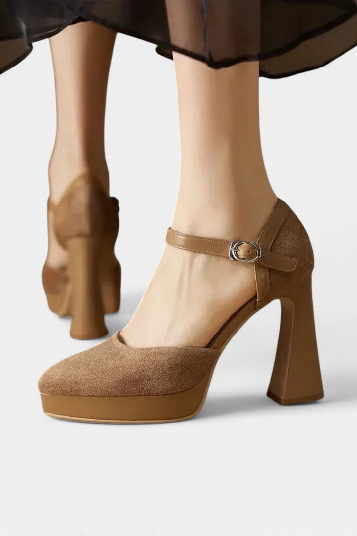 Celeste Mary Janes à Plateforme et Talon Bloc Élégant