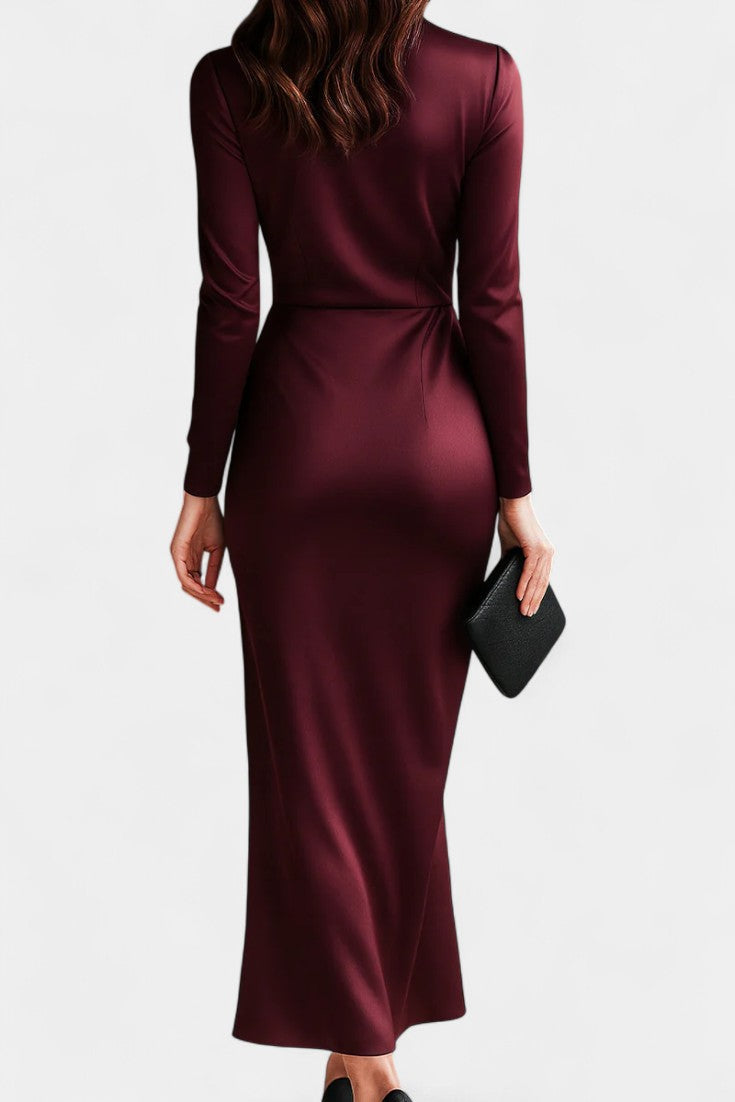 Mariva Robe Portefeuille Satinée Élégante avec Ceinture