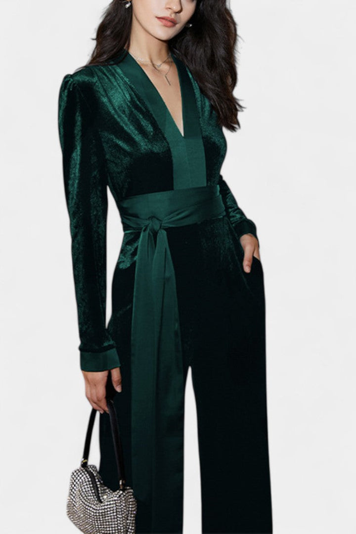 Henrietta Combinaison Élégante à Taille Haute et Jambe Large