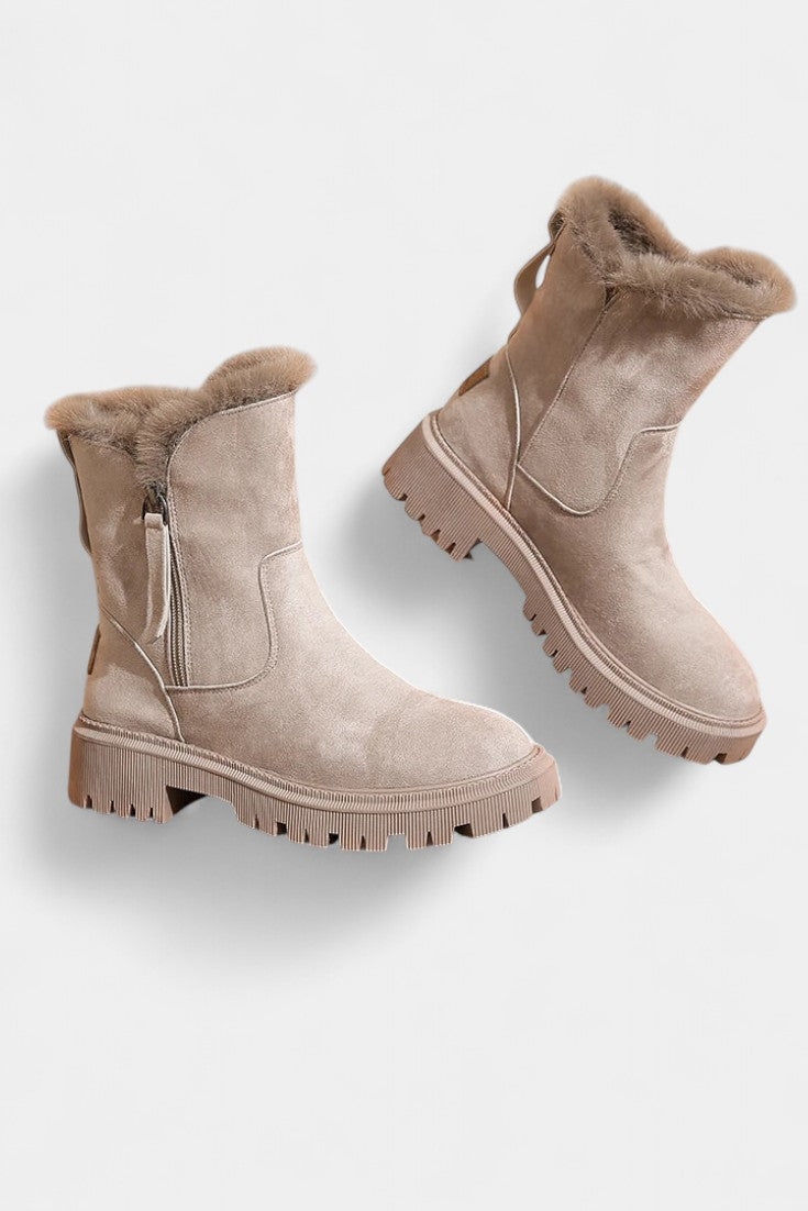 Avril Bottes de Neige Montantes à Plateforme avec Bord en Fourrure