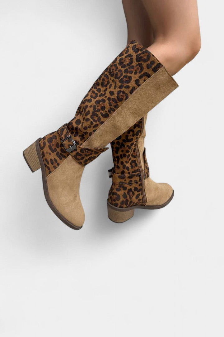 Carenza Bottes Léopard Élégantes et Confortables