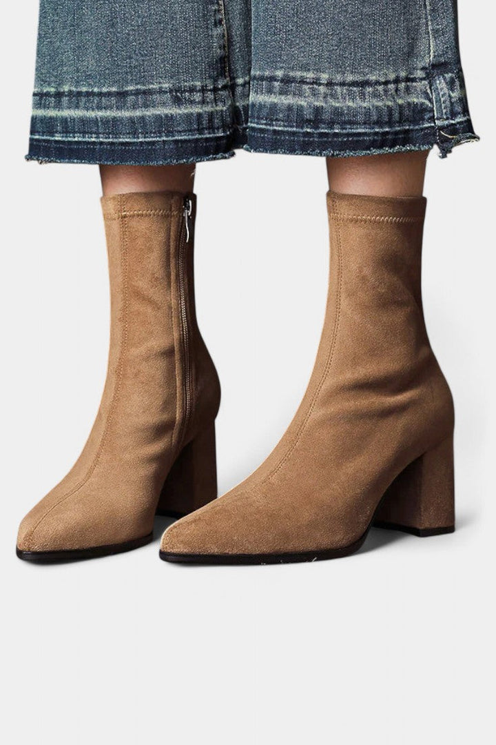 Célie Bottines Ajustées à Talon Bloc et Bout Pointu