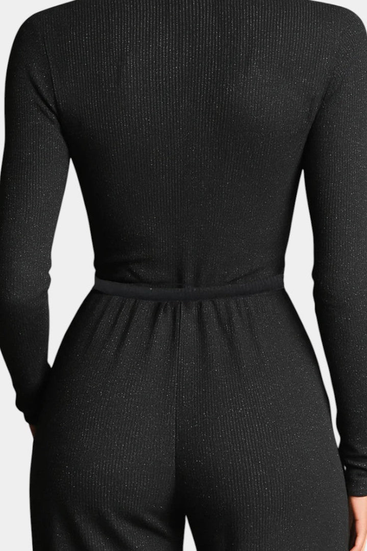 Ilayna Combinaison Élégante en Tricot à Fermeture Éclair Brillante