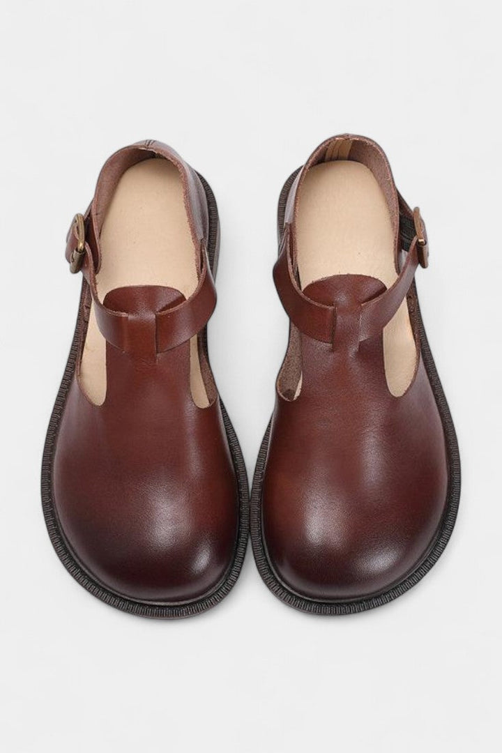 Colette Mary Janes en Cuir Souple à Panneaux Ouverts et Sangle Ajustable