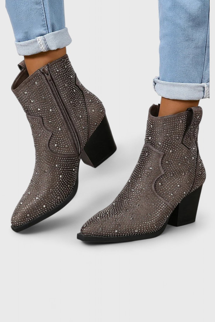 Berenice Bottes Patchwork à Fermeture Éclair et Semelle Robuste