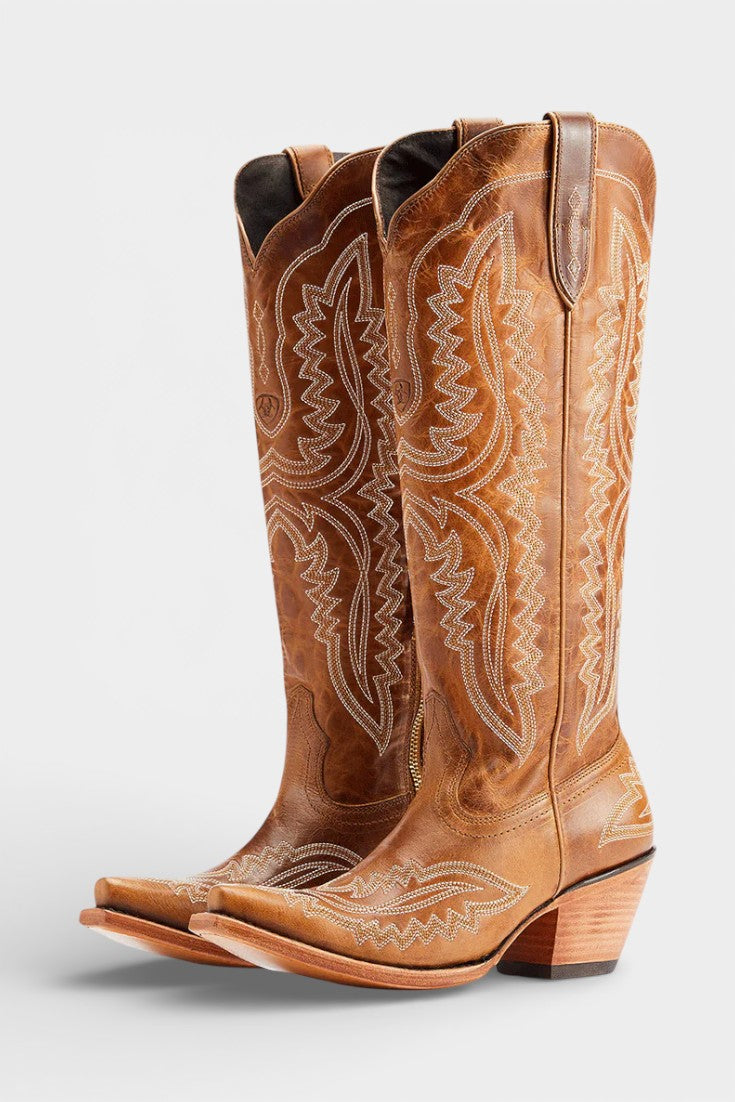 Zélie Bottes Western Vintage Brodées à Bout Pointu