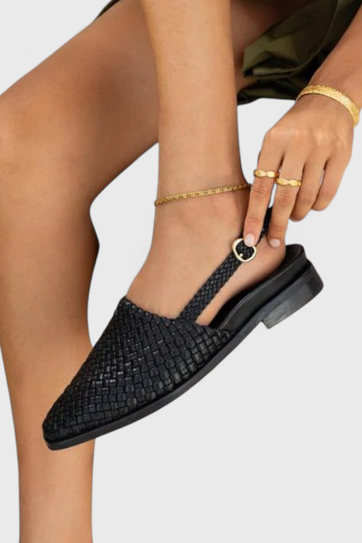 Isadora Sandales Slingback Tressées à Bout Effilé