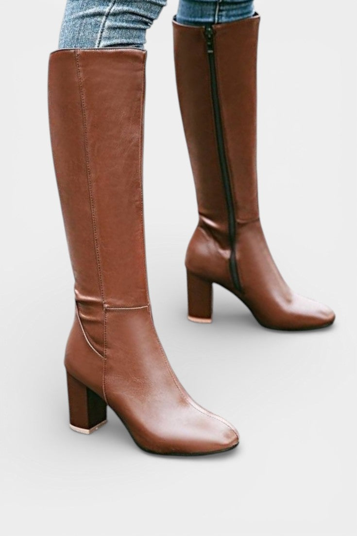 Querida Bottes Élégantes à Zip et Talon Bloc Confort
