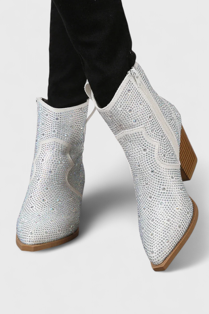 Berenice Bottes Patchwork à Fermeture Éclair et Semelle Robuste