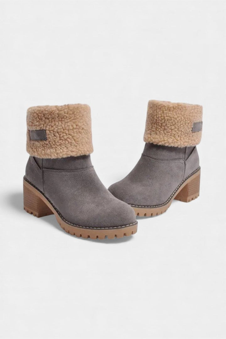 Luise Bottines Sienna à Talon Bloc avec Fausse Fourrure