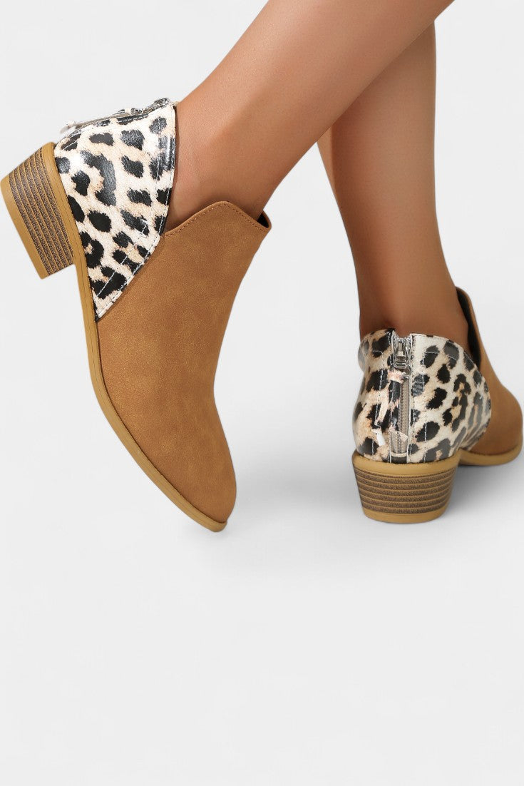 Janicee Bottes Orthopédiques Léopard à Style Audacieux