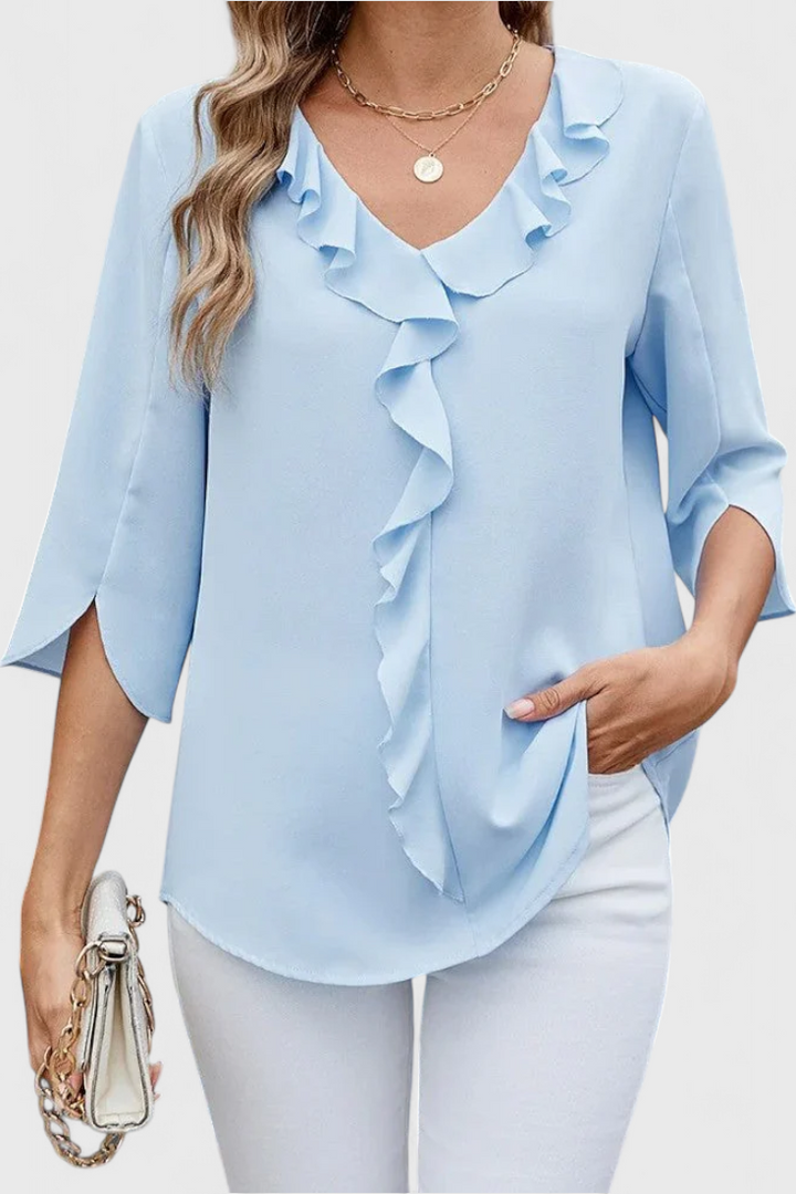 Annemiek Blouse Évasée en Tissu Léger et Doux
