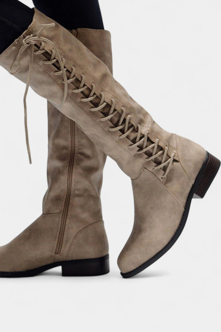 Minvera Bottes Hautes à Semelle Rembourrée et Design Polyvalent