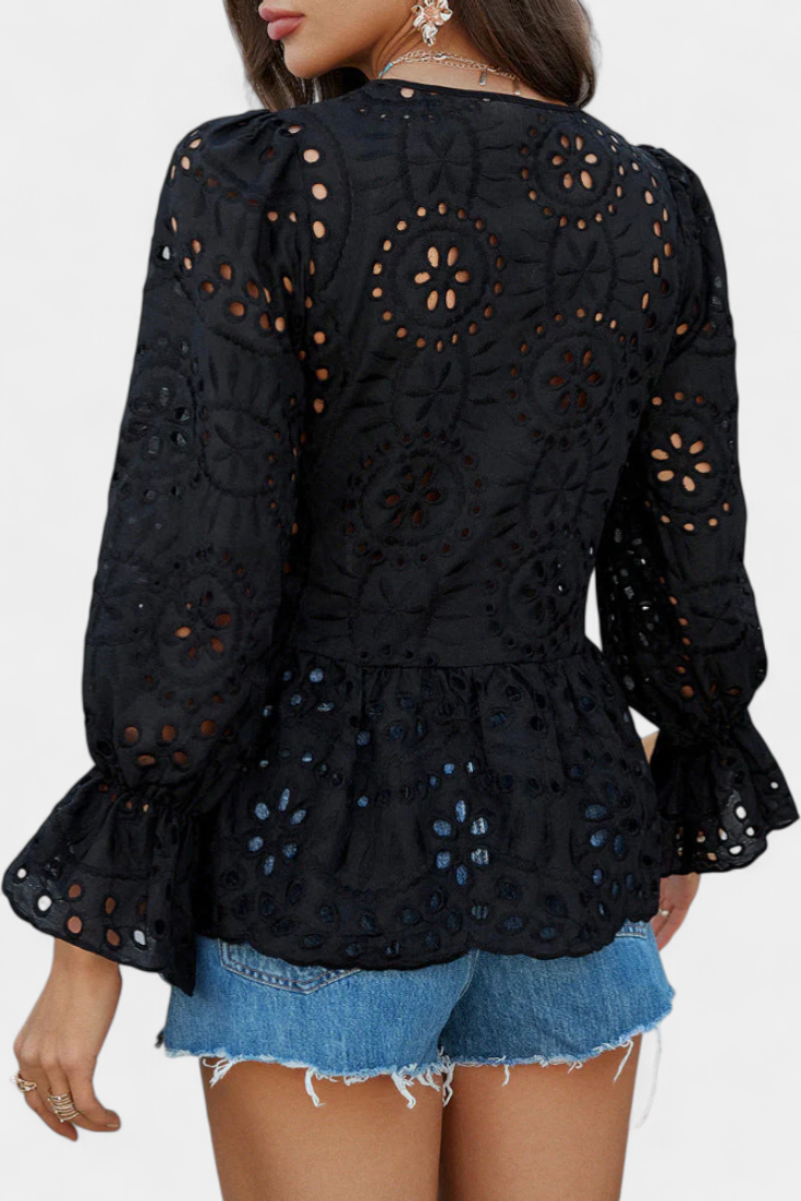 Kayden Top Bohème en Dentelle à Coupe Ample