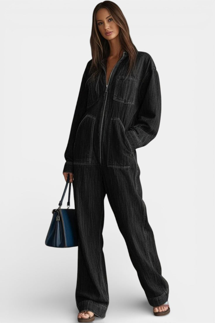 Écrin Combinaison Décontractée à Capuche et Jambes Évasées