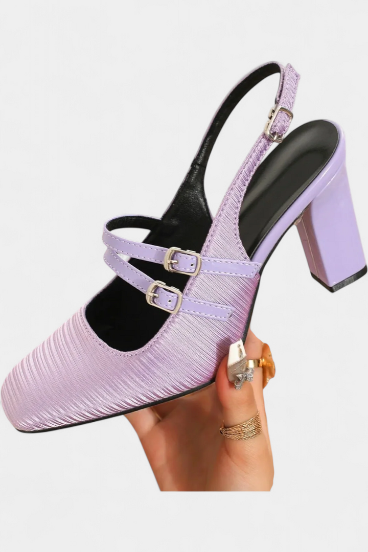 Orlanda Talons Satinés avec Brides Fines et Sangle Cheville