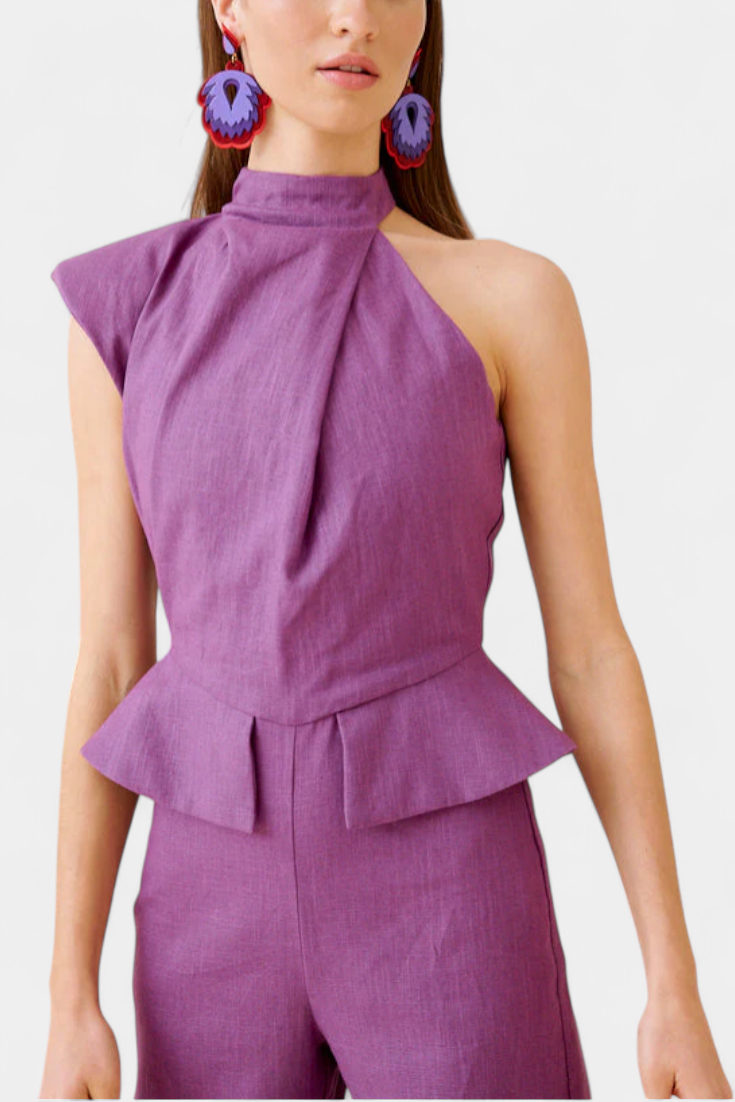 Nerida Combinaison Asymétrique en Lin et Coton