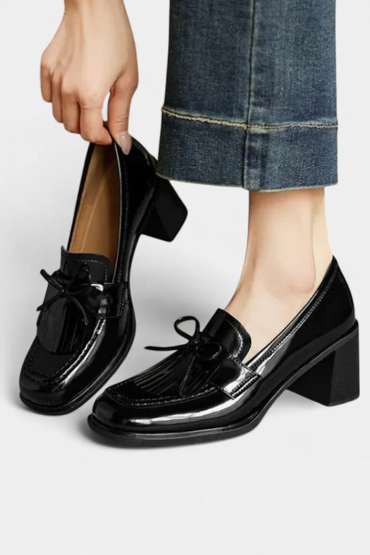 Dorothy Mary Janes à Franges et Talon Bloc Élégant