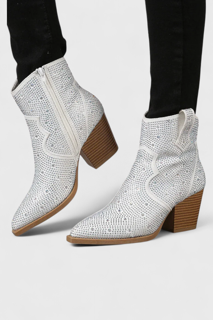 Berenice Bottes Patchwork à Fermeture Éclair et Semelle Robuste