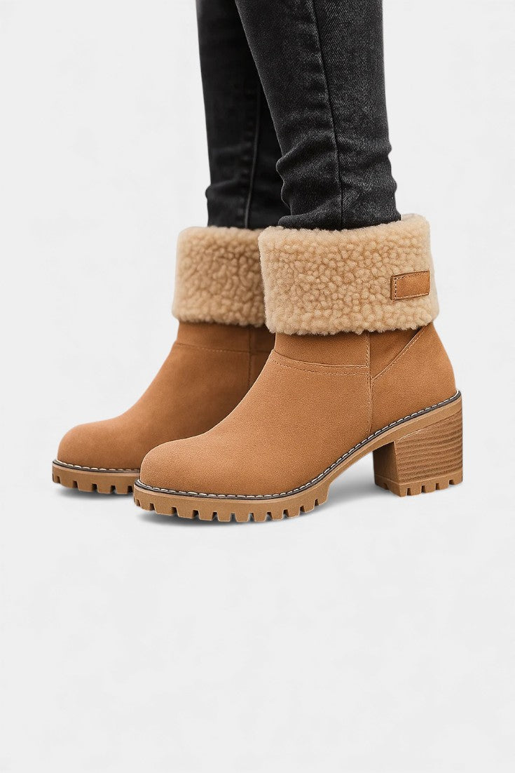 Luise Bottines Sienna à Talon Bloc avec Fausse Fourrure