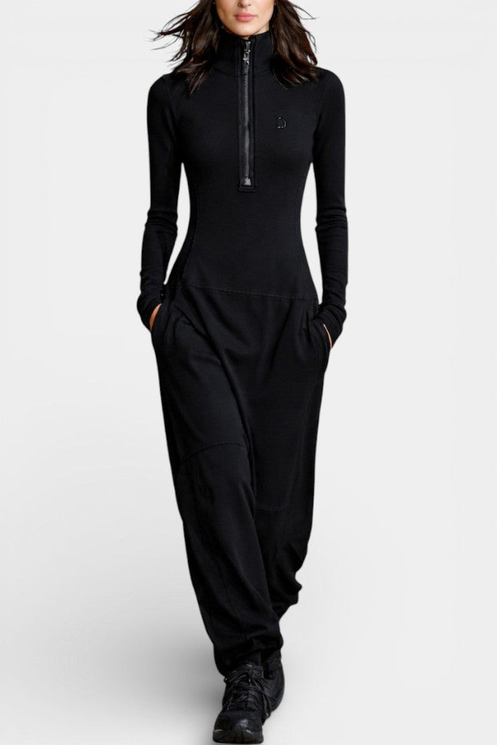 Mazarine Robe Maxi Ample à Col Montant Zippé