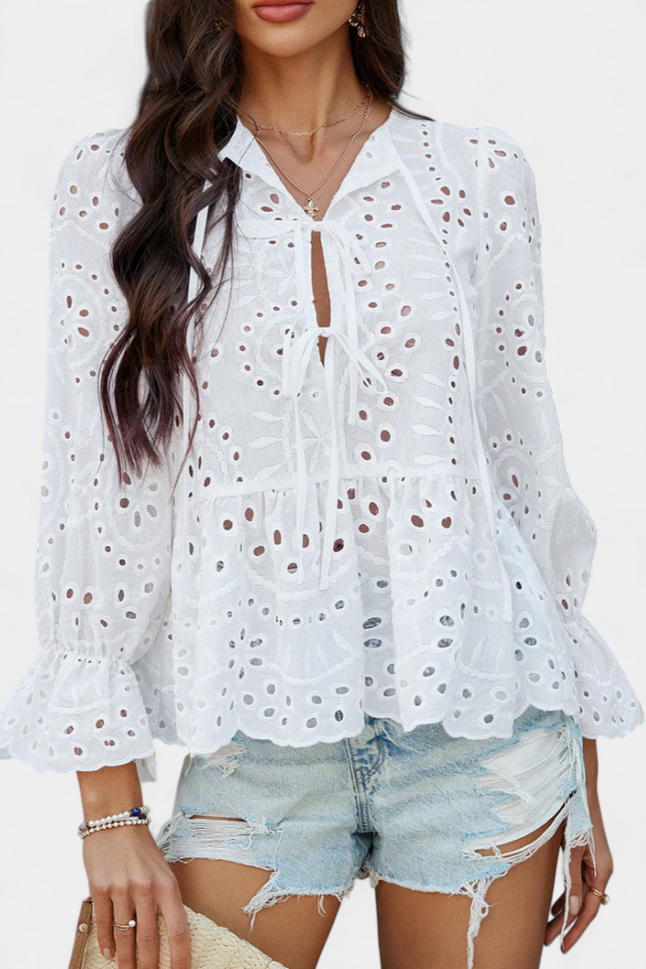 Kayden Top Bohème en Dentelle à Coupe Ample