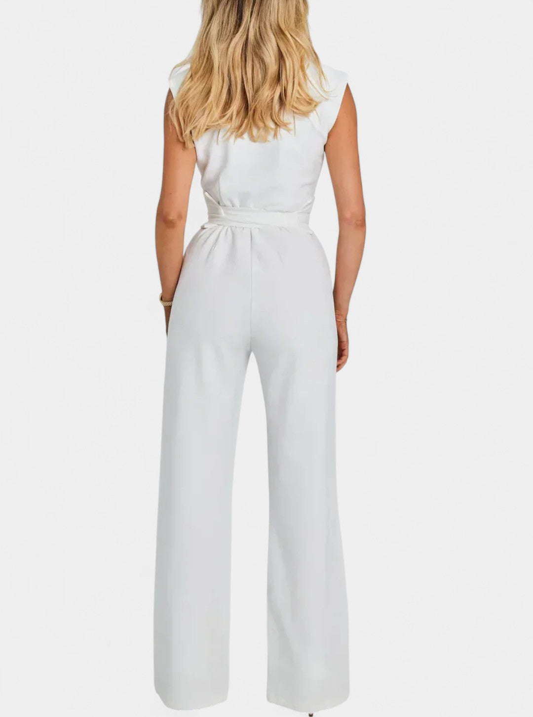 Leona Combinaison Sans Manches à Col Haut et Jambes Évasées