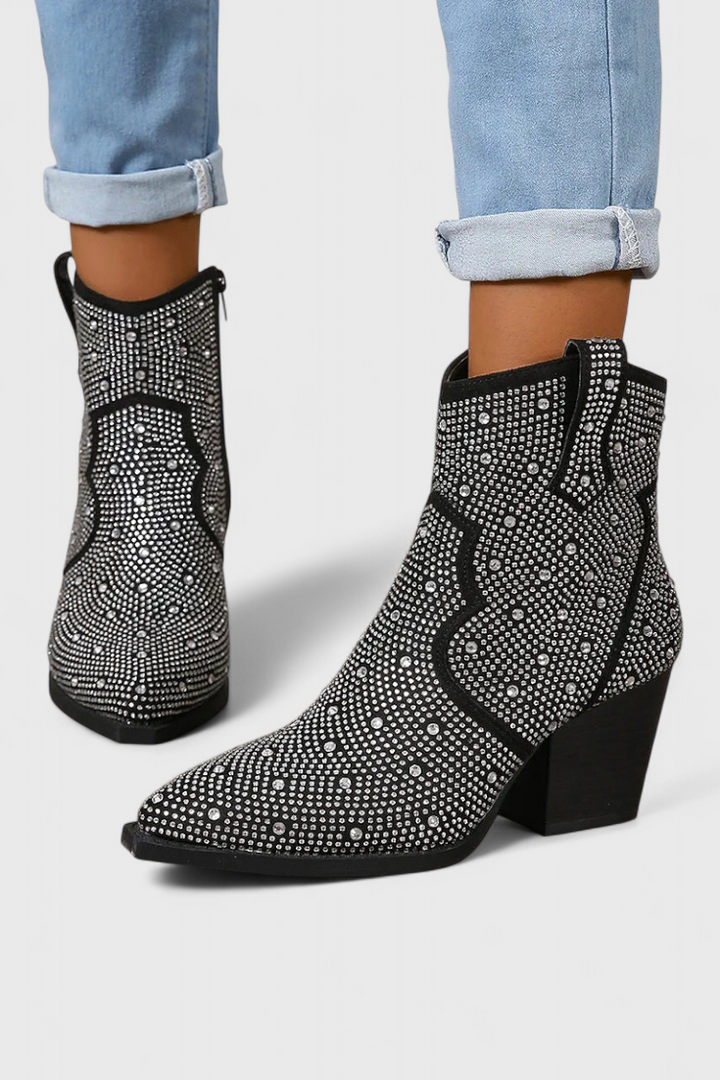 Berenice Bottes Patchwork à Fermeture Éclair et Semelle Robuste