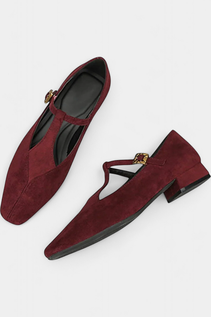 Elly Talons Bas Classiques avec Sangle à Boucle Ajustable