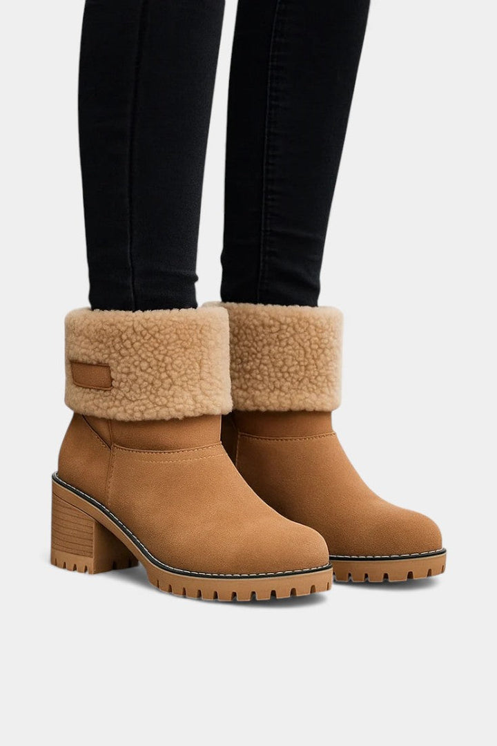 Luise Bottines Sienna à Talon Bloc avec Fausse Fourrure