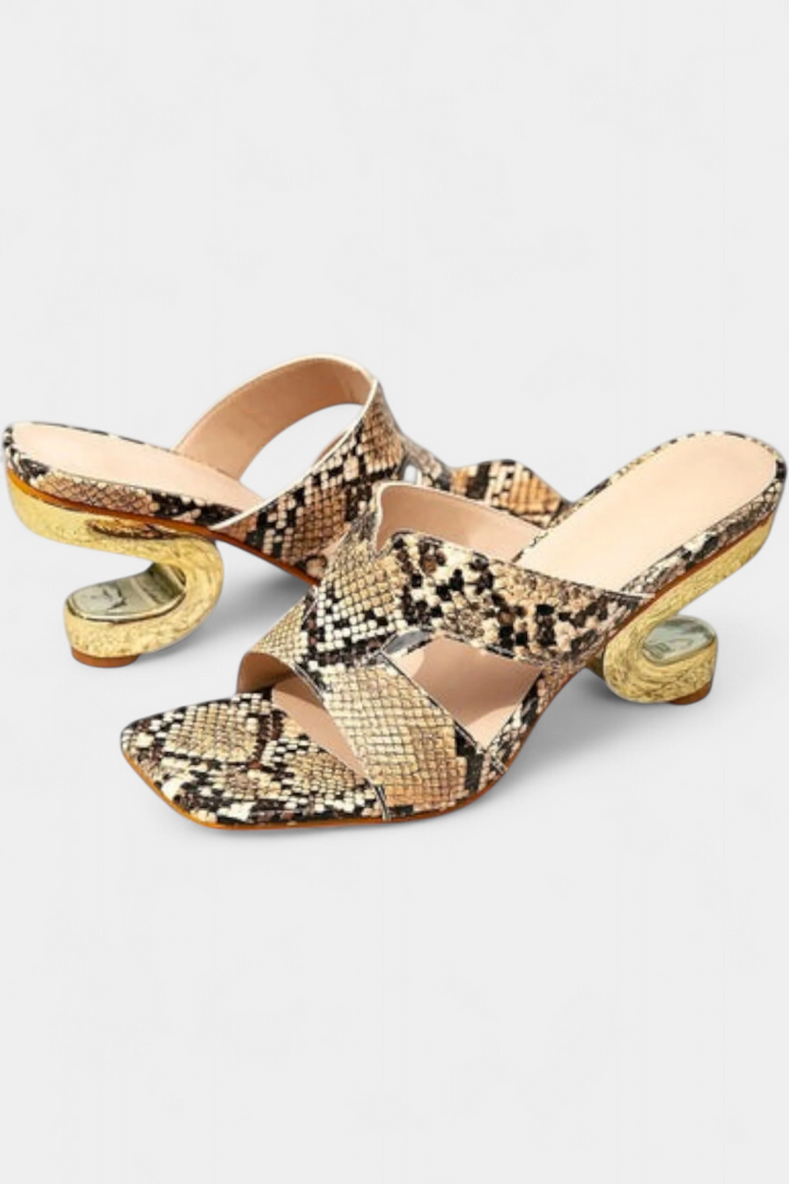 Megan Talons Stiletto à Imprimé Serpent Élégant