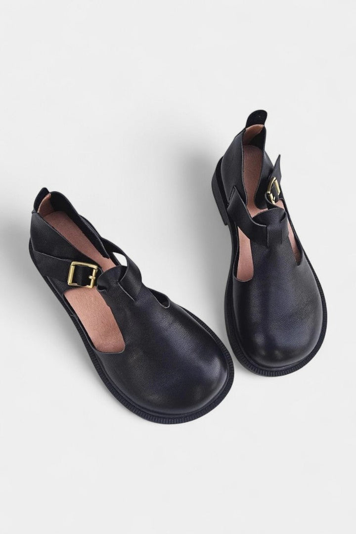Colette Mary Janes en Cuir Souple à Panneaux Ouverts et Sangle Ajustable