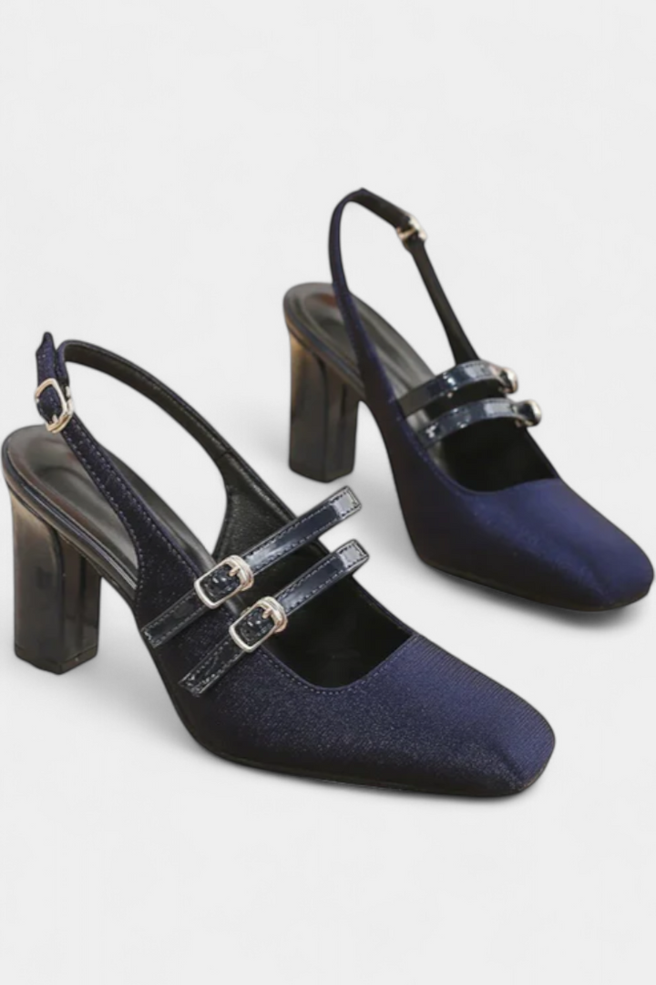 Orlanda Talons Satinés avec Brides Fines et Sangle Cheville